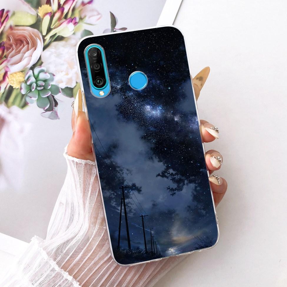 Transparent For Huawei P30 Lite Case Cover Cute Cat Fashion Butterfly Funny Painted Casing MAR-L01A MAR-L21A MAR-LX1A