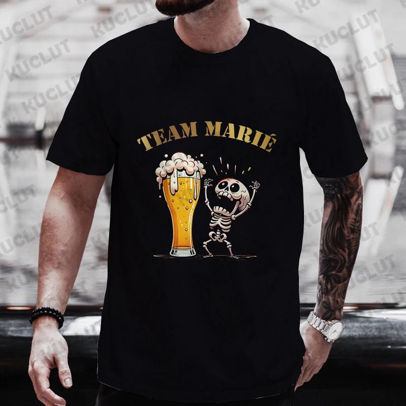Boyfriend Evg Team Future Groom Man T Shirt Wedding Y2k Tops Fashion Beer Graphic Tshirt Single Farewell Bachelor Party Tees