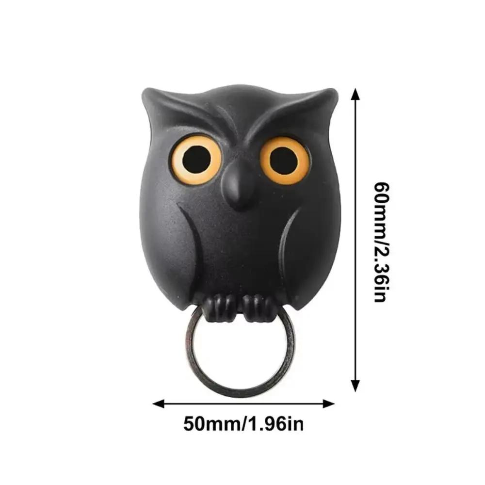 Creative Wall Mounted Owl Key Hook Will Open Eyes Magnetic Keychain Organizer Hooks Self-adhesive Hanging Rack Home Decoration
