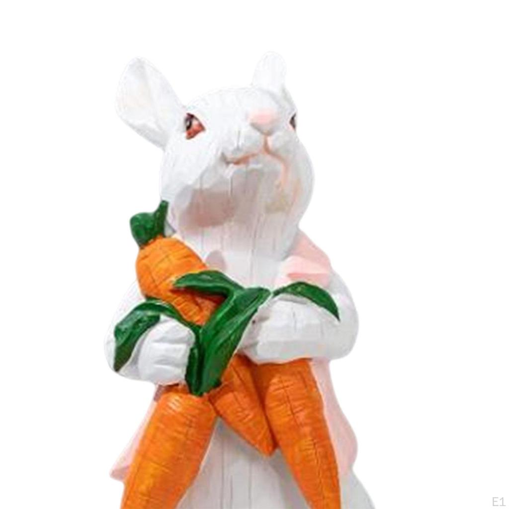 Figurine Sculpture Resin Bunny Statue Desktop Ornament Table Centerpiece Lifelike Craft Suitable for