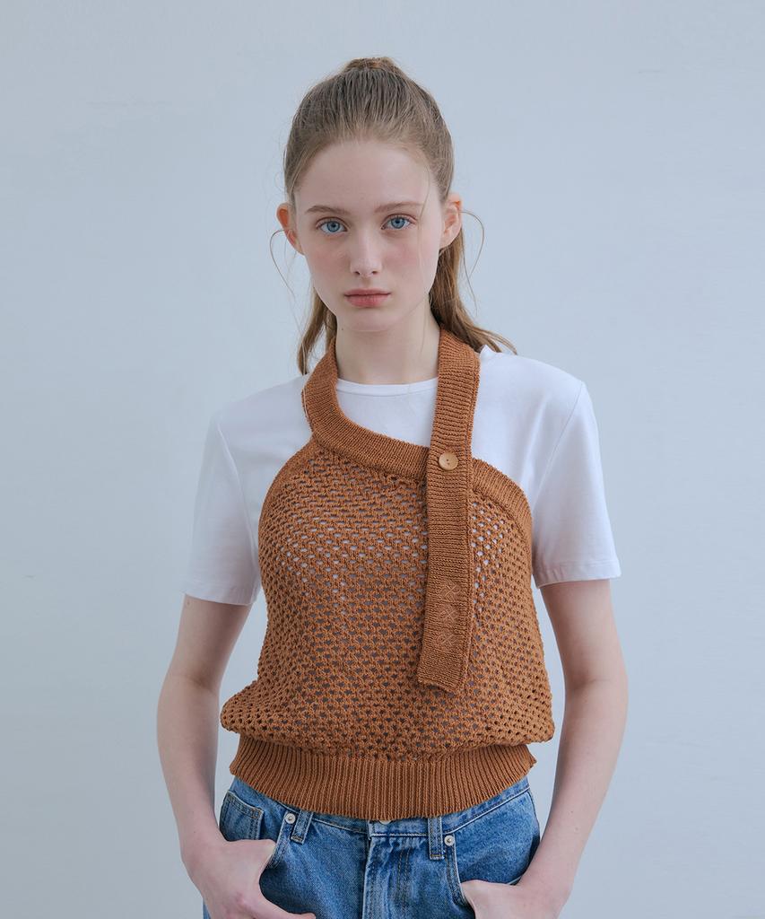 ODER Embroidered Halter Sleeveless - Camel