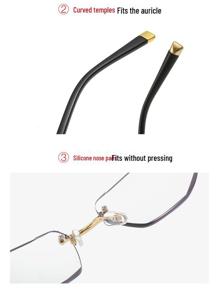 Rimless Photochromic Multifocal Reading Glasses for Near & Far with Smart Zoom