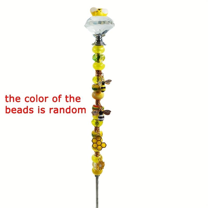 

WTEMPO Creative Bee Light Catcher DIY Garden Metal Stake Garden Beaded Wand Decorations Saving Bee Tools Garden Potted Plant Soil Ground Inserts 1set белый