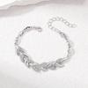 Personalized Willow Leaf Diamond Bracelet Necklace Set Glitter Full Diamond Banquet Party Jewelry