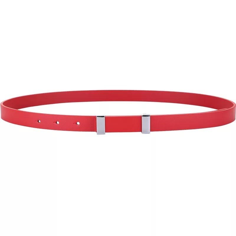 

K-stylecasual silver buckle first layer cowhide belt easiest for matchsweater pants thin waist seal 100cm красный
