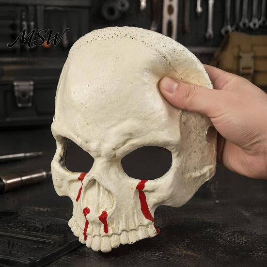 Lekka maska czaszki z pianki PU, maska szkieletu na Halloween, przerażająca z bocznym klipsem, wygodna dla dorosłych, do domów strachów, cosplayu, balów maskowych
