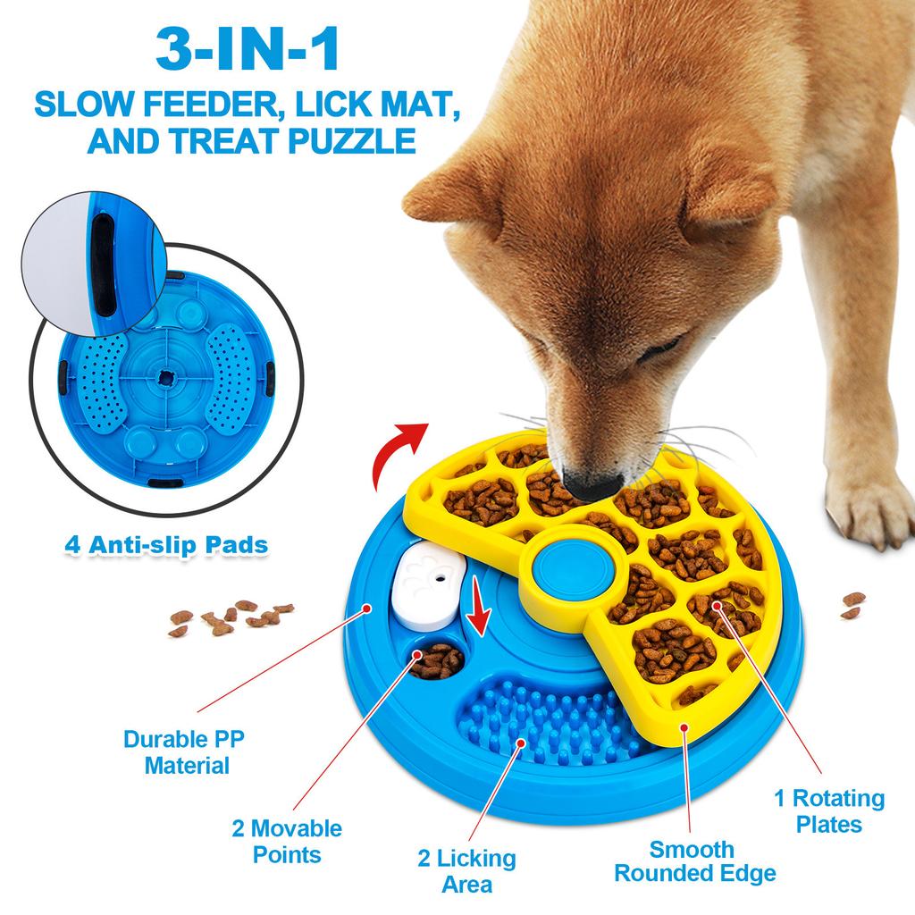 Safe PP Texture Three-layer Puzzle Rotary Dog Feeder Anti-choking Maze Design Interactive Pet Slow Food Bowl Toy