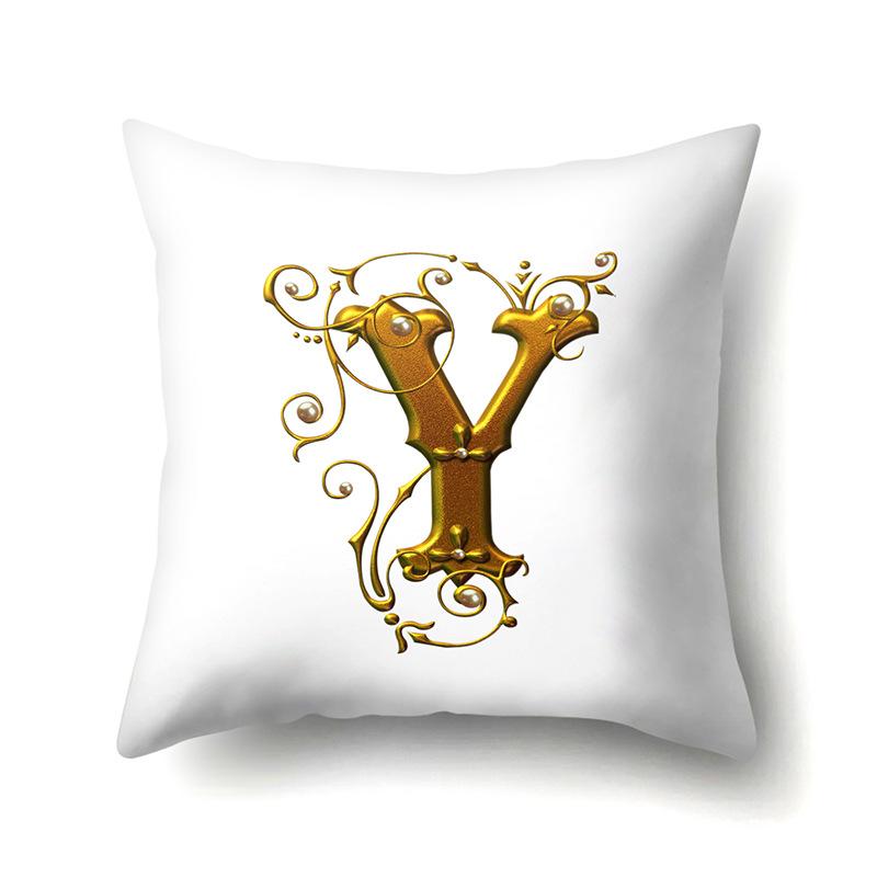 Polyester Pillow Case Car Decoration Home 26 English Letters Printed Car Waist Cushion Pillow Case