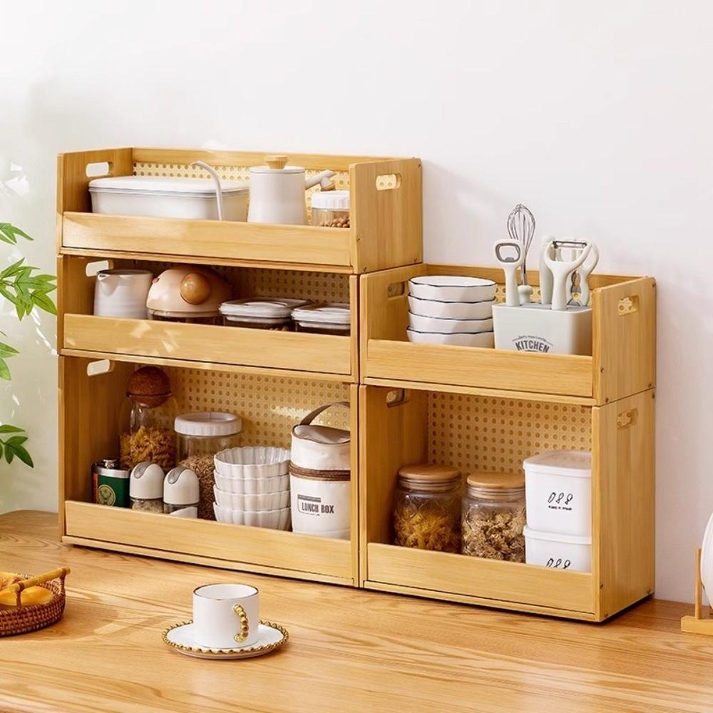 Large Capacity Desktop Storage Rack Stackable Countertop Rack New Dining Table Rack  Desktop Use