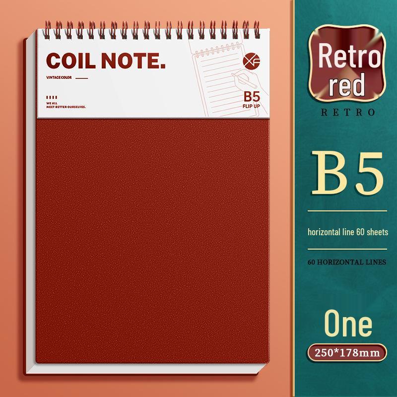 

Ретро Утолщенная А5 В5 Спиральная тетрадь с верхним креплением для студентов – Линованная Клетка Standard