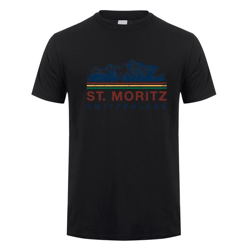 St Moritz Switzerland T Shirt Summer Graphic Unisex Cotton Tshirts Fashion Short Sleeve Dad Gift Oversized Tees DY307