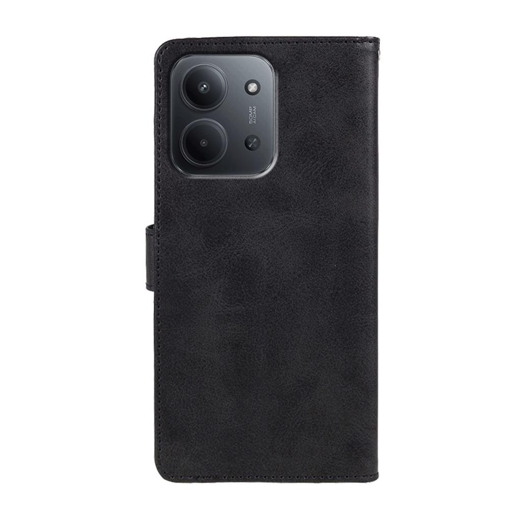 For Xiaomi Redmi 15C 4G (EU) (173mm) Case Calf Texture PU Leather Wallet Phone Cover with Wrist Strap