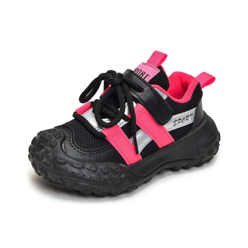 Kids Breathable Mesh Velcro Athletic Running Sneakers Children Tire Sole Casual Dad Shoes