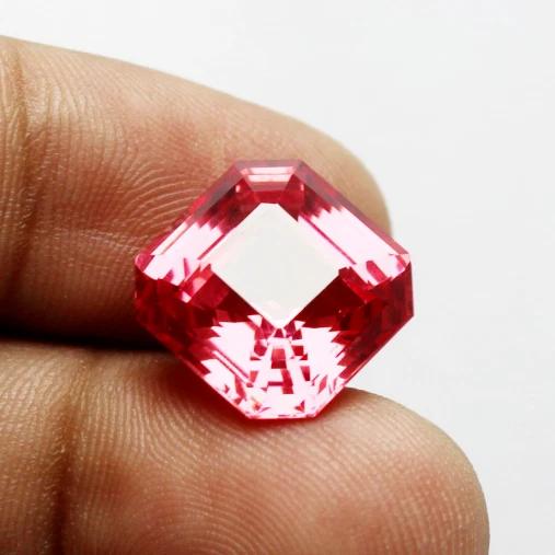 Natural Sapphire Loose Gemstone 27.8 ct Square Cut Padparadscha September Birthday Birthstone