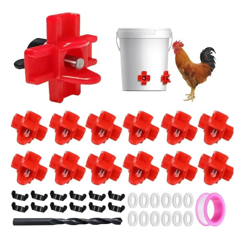 ABS Plastic Chicken Waterer With Stainless Steel Nipple Automatic Poultry Drinker For Coops Cage Leakproof