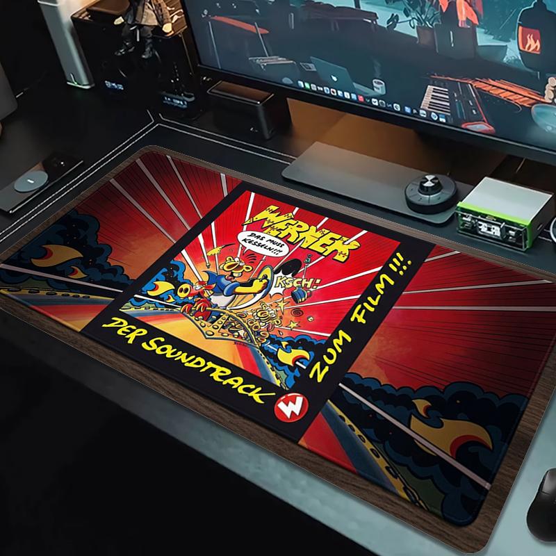Werner Comic Mouse Pad Large Gaming Table Cushion Non-slip Laptop Tablet Big Mousepad XXL Mat Mini PC Playmat With Lock edge_xia