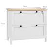 Filing Cabinet With 2 Drawers 2 Hanging Bars Lock And 2 Keys For A4 Size 79x40x72 Cm White And Oak