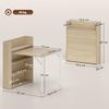 Folding dining table with cabinet, industrial design, space-saving, for small rooms, 78.5 x 91 x 93 cm, oak