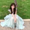 French romantic elegant temperament flying sleeve dress women's summer new waist temperament super fairy fairy dress