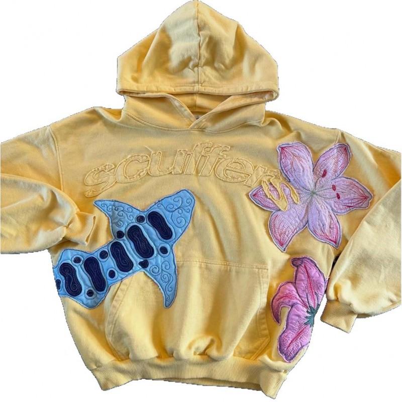 Винтажная толстовка с графическим принтом Streetwear Свободный крой Длинный рукав Пуловер Унисекс Женская