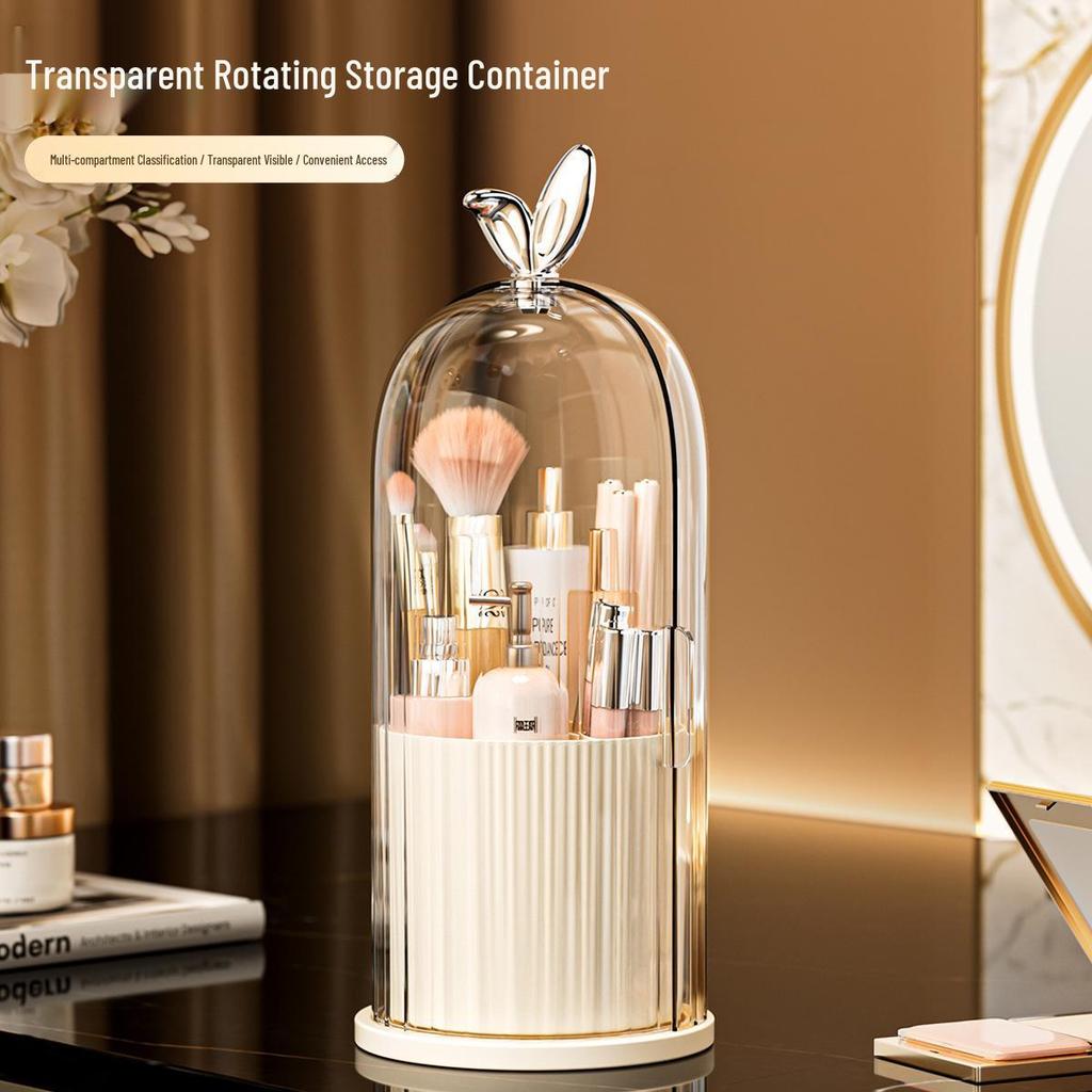 Desktop Rotating Makeup Brush & Cosmetic Storage Organizer