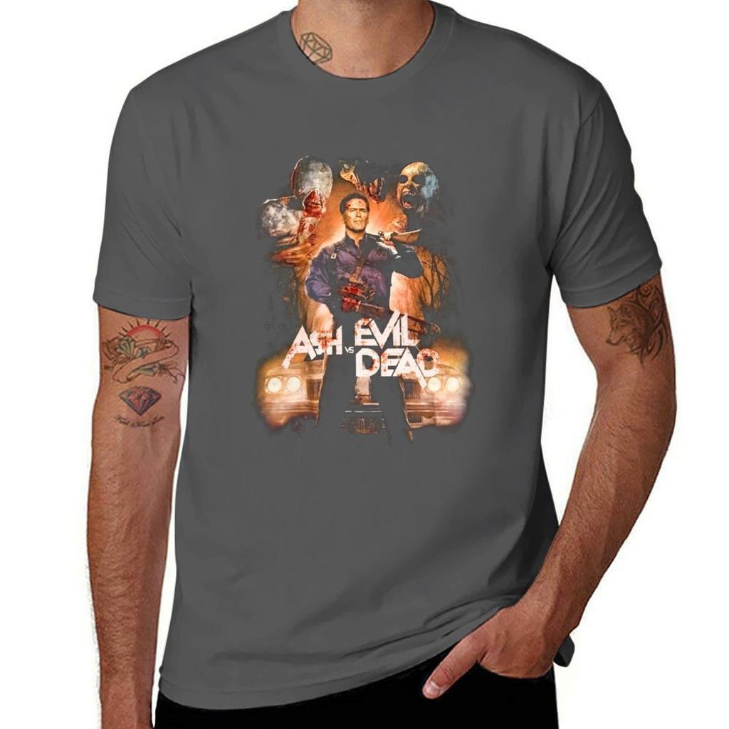 Universal Halloween Horror Nights Ash Vs Evil Dead Handmade TShirt Relaxed Casual Short Sleeve Tee