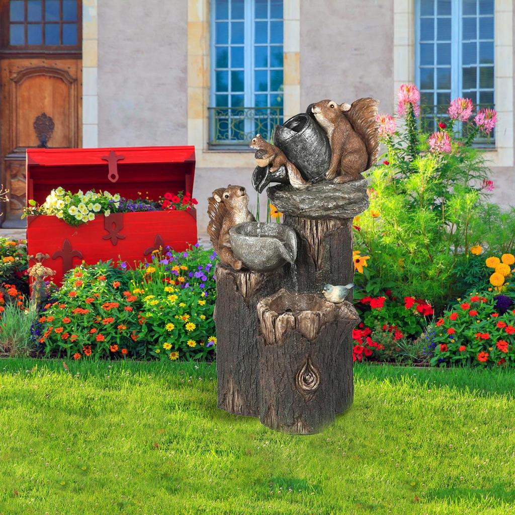Solar Animals Family Bathing Terrace Resin Decoration Luminous Decoration