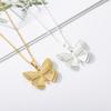 Stylish Fashionable Graceful Female Versatile Butterfly Pendant Necklace Stainless Steel Pendant Casual Gathering Gathering Pendant Necklace