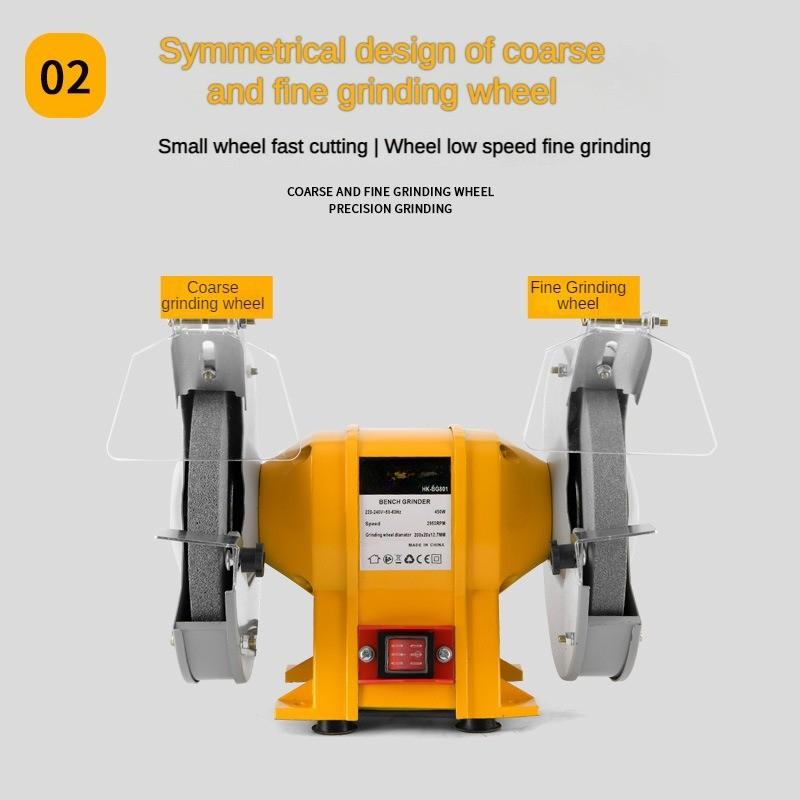 6/8 Inch Multifunctional Desktop Grinding Machine Electric Sander High Power Household Portable Sharpening Equipment