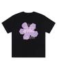 PAGESIISII Note Flower Print Short Sleeve T-Shirt Black