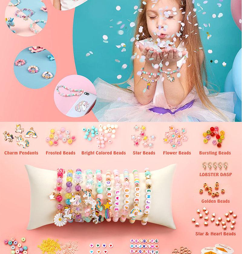 Cross Material Bracelet Beading Kit for Kids - DIY Stringing Beads Jewelry Set