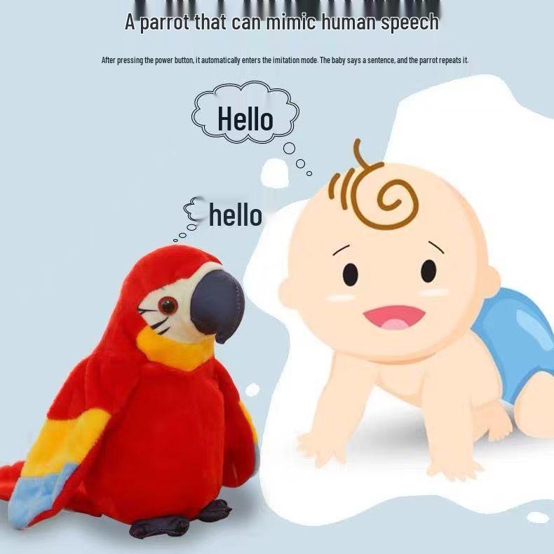 Interactive Talking Parrot Plush Toy - Electric Mimicry Doll with Flapping Wings, Perfect Gift for Kids