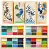 48-12 Farben Handgemaltes Chinesisches Malset - Professionelle Aquarellfarben in Festfarben, Ideal zum Skizzieren und Illustrieren
