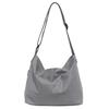 Pieka Canvas Tote Bag with 3 Pockets and Zipper, Shoulder Strap for Men and Women (Gray)