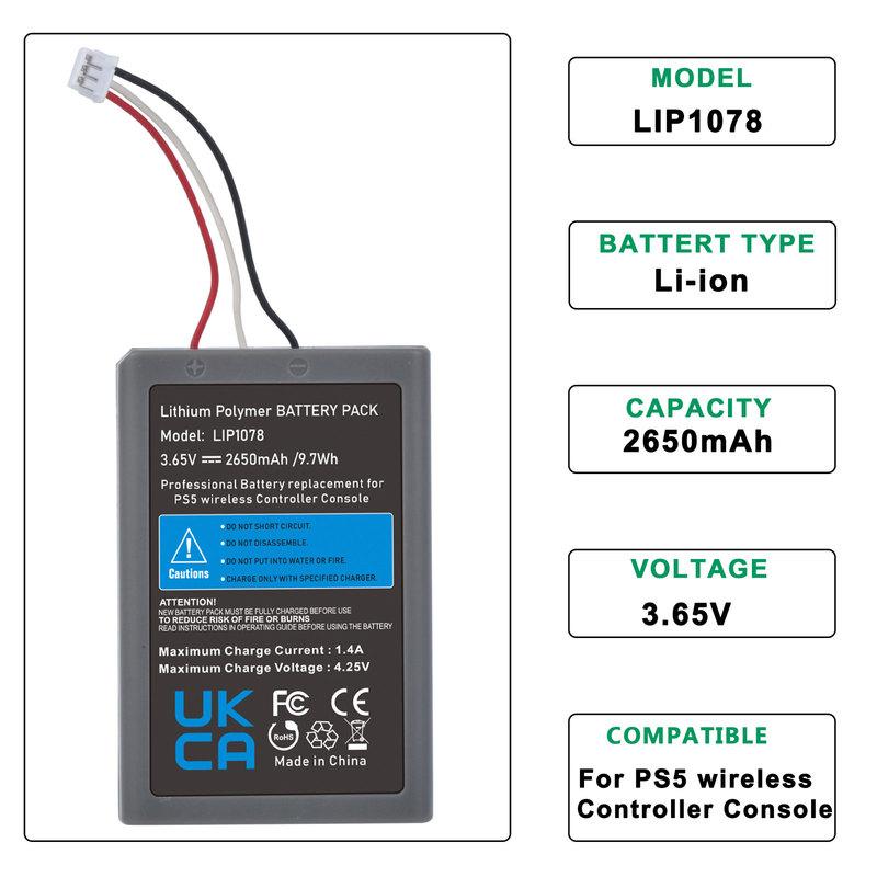 Batteria PS5 per Sony PlayStation 5 Dualsense CFI-ZCT1W CFI-ZCT1J Controller Wireless, N. Parte: LIP1708
