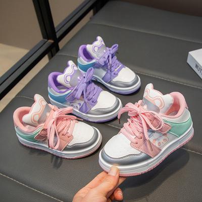 Girls' Sports Shoes 2025 Spring New Soft-soled Casual Shoes Girls' Running Shoes Cartoon Children's Fashion Board Shoes Tide