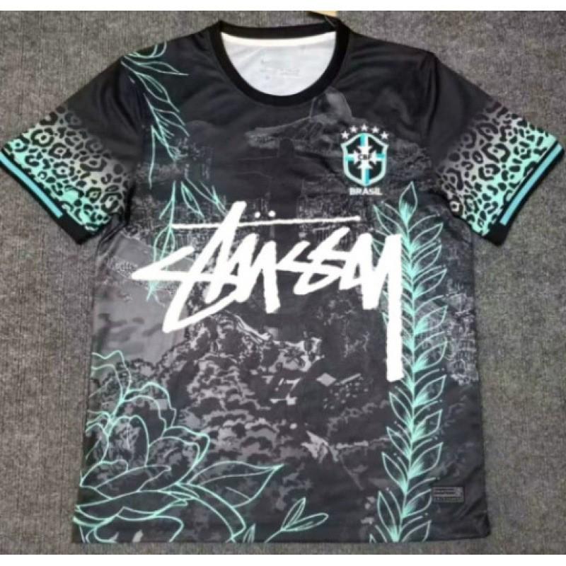 Maglia da Calcio Signature Stussy Retro Brasile Argentina Portogallo Maglia da Allenamento Calcio Uomo Donna Manica Corta