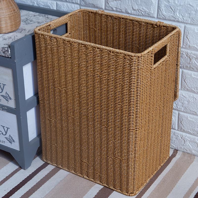 Grote geweven opbergmand met deksel Handgemaakte kleding wasmanden diverse spullen speelgoed container Imitatie rotan kledingbak