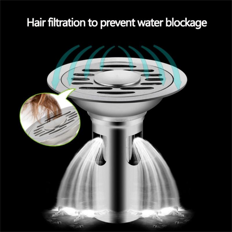 Quick Drain Stainless Steel Floor Strainer Odor Resistant Drain Cover Floor Drainer Strainer for Kitchen & Bathroom