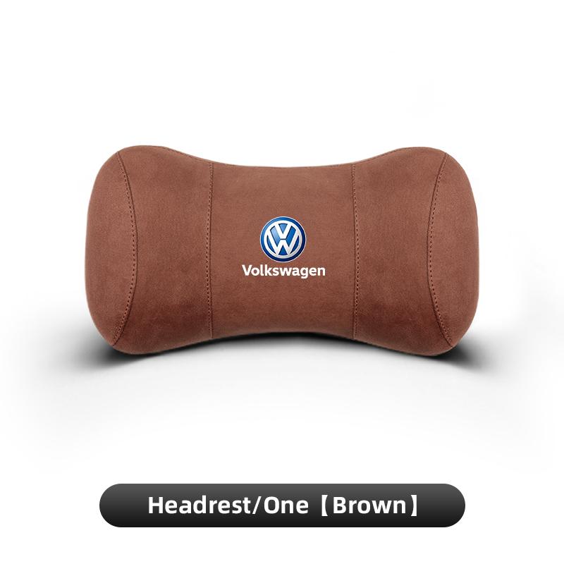 Car Seat Safety Headrest Pad Auto Emblem Neck Pillow For VW Golf Polo Tiguan Touran Jetta Passat CC T5 GTI Arteon T-Cross Beetle Zl9