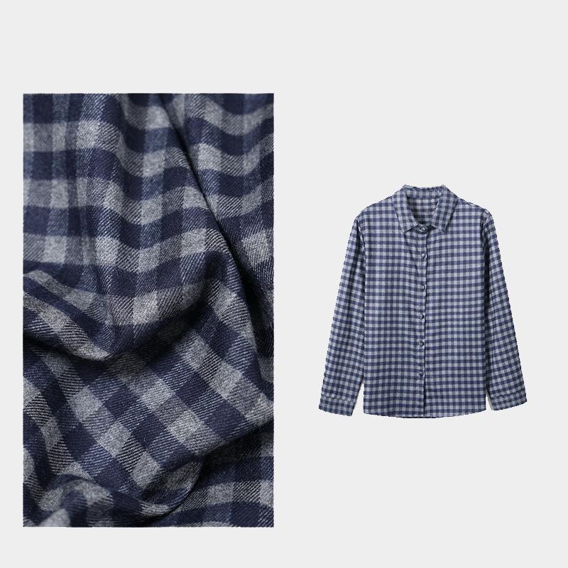 Autumn/Winter Women's Plaid Yarn-Dyed Cotton Button-Up Shirt, Long Sleeve, Hong Kong Style, Versatile Base Layer Outerwear (WFSY51573)
