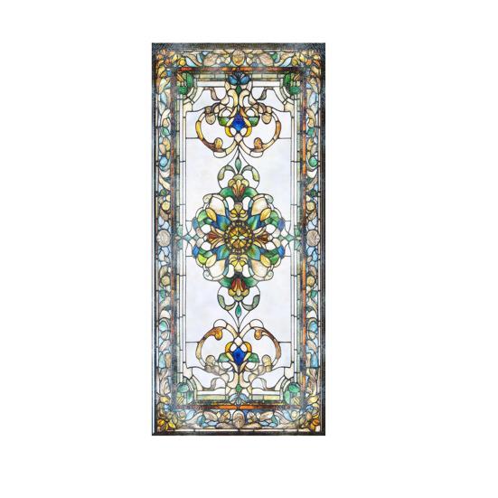 Yousheng Privacy Window Film Vintage Stained Glass Style Static Window Cling Decorative Glass Sticker for Cabinet Bathroom Kitchen Door Panel