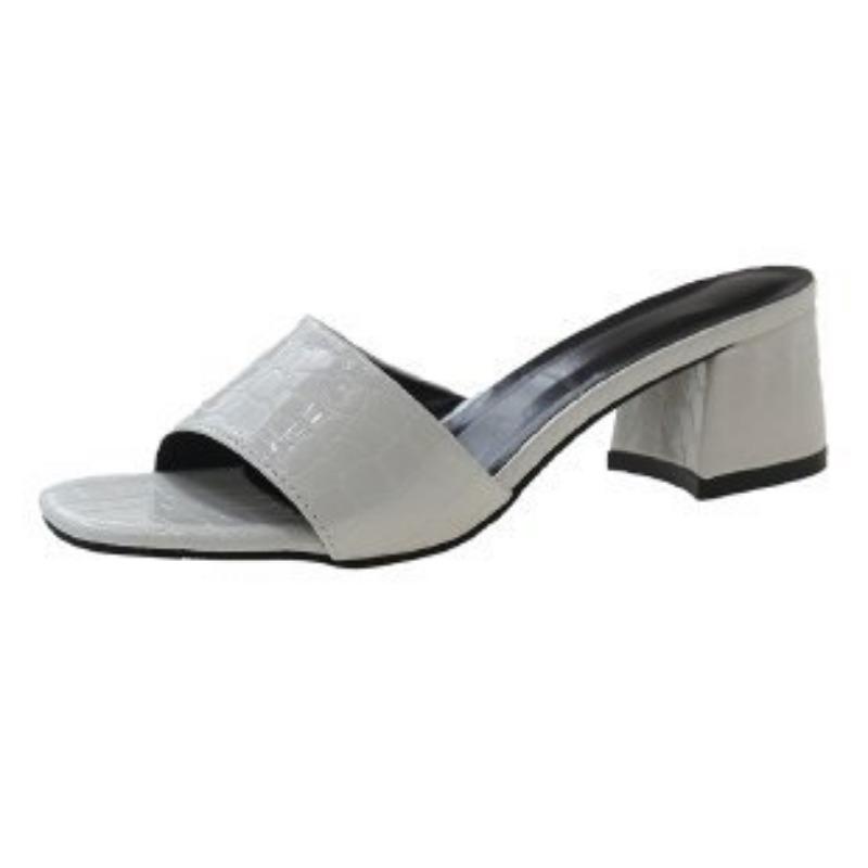 New large size thick heel women's high heel slippers women's high heel slippers