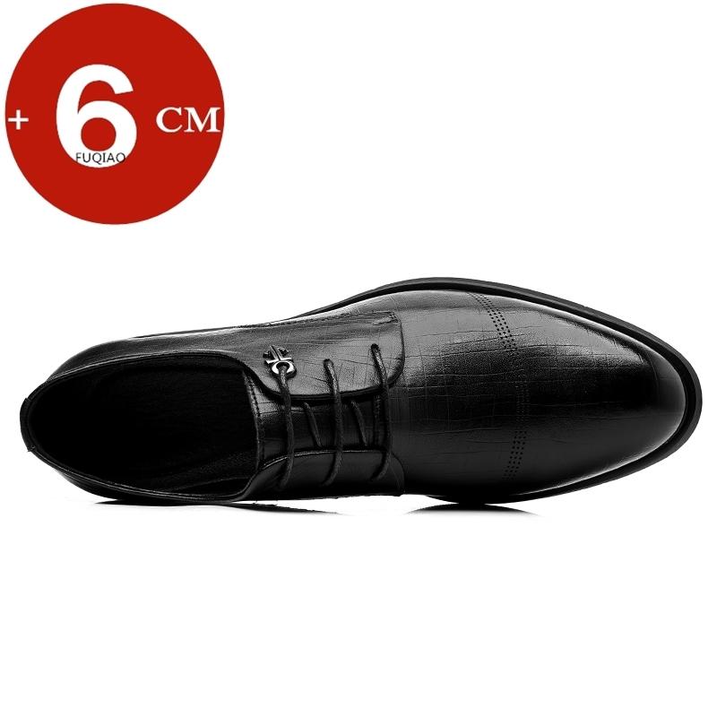 Men's Spring Business Dress Elevator Shoes Flat/6CM Height Increase Formal Office Shoes Comfortable Oxfords for Commuting Work