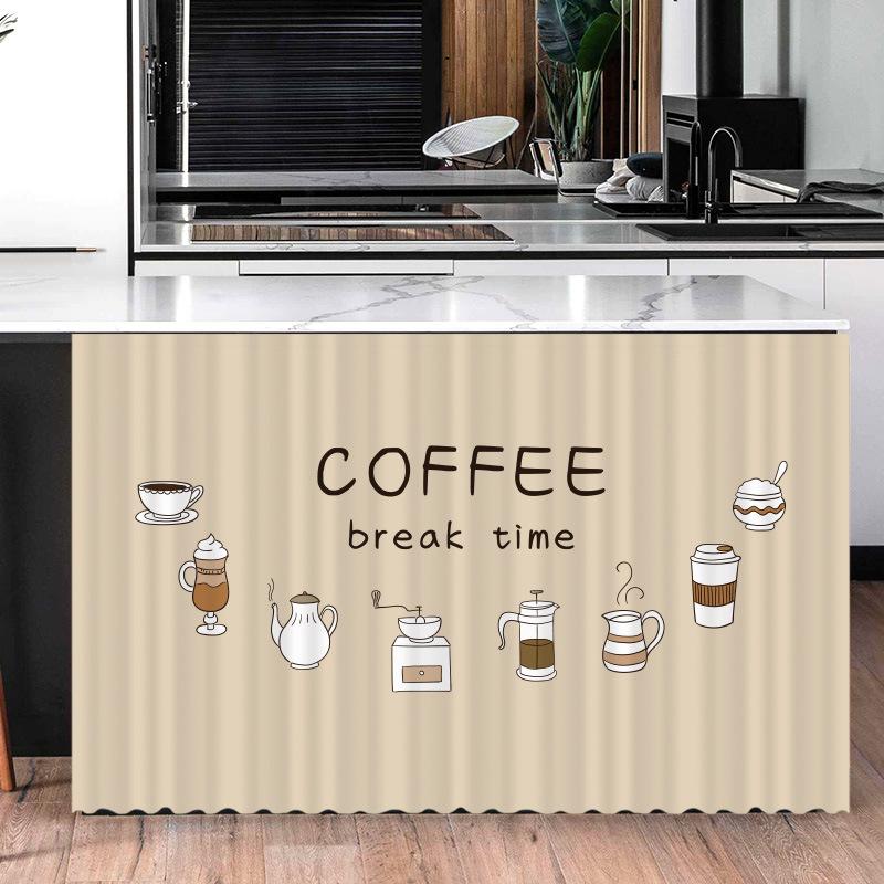 Cartoon Kitchen Dustproof Half-curtain  Self-adhesive Cupboard Curtain Kitchen Cabinet Coverings Cloth Decorative Short Curtains