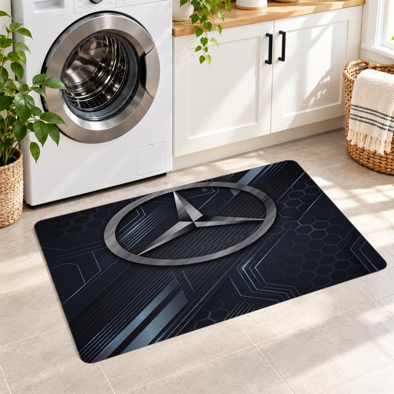 Flanelová kuchyňská rohožka Mercedes Měkký koberec Protiskluzový podlahový koberec Domácí dekorace
