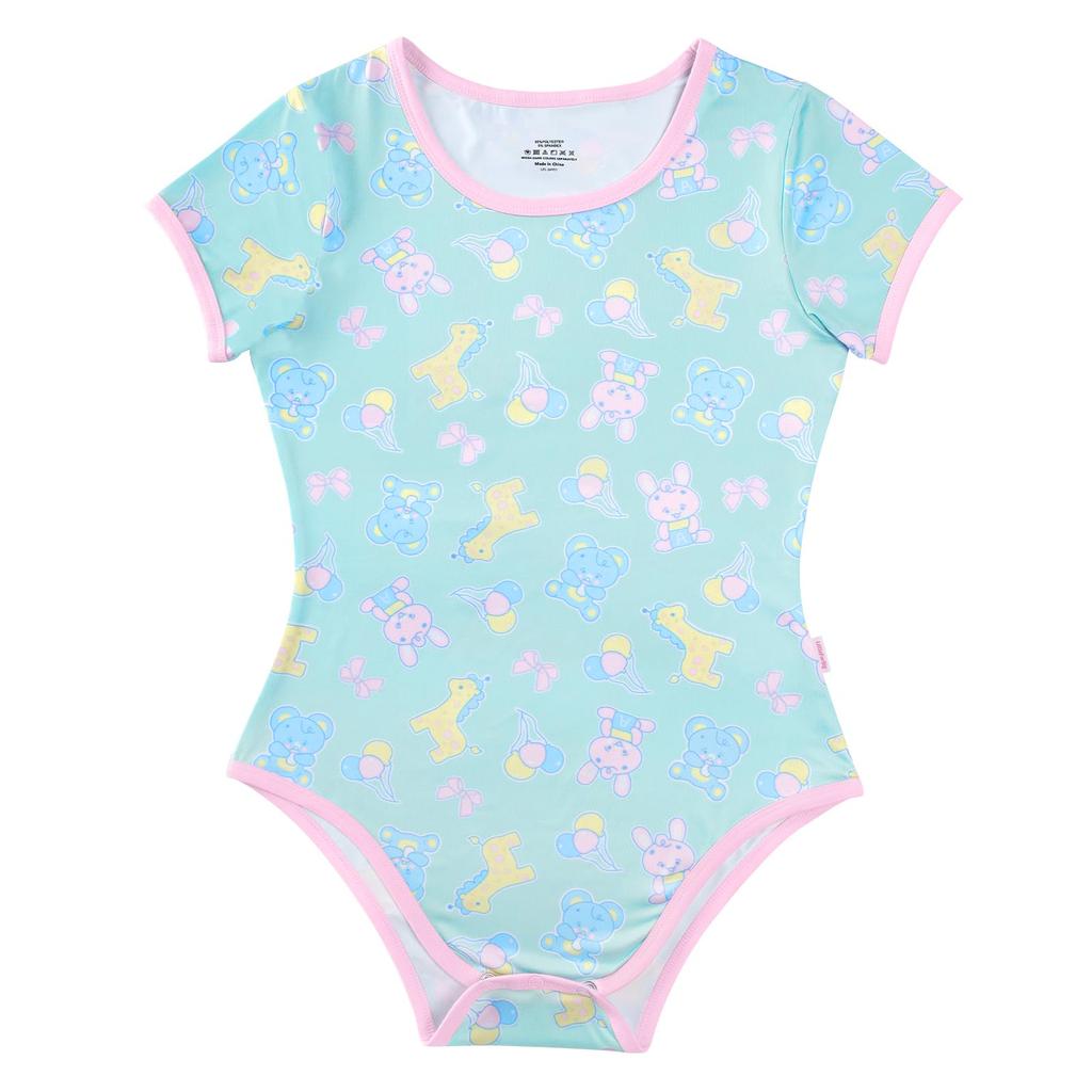 LittleForBig Vuxen Jumpsuit Pyjamas [Nöjespark] Slät och Silkeslen Känsla Bodysuit, Storlek 4XL