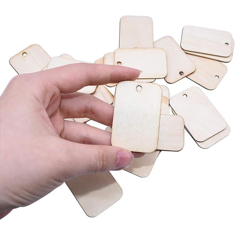 Small Wooden DIY Sign-in Board: Writable Blank Tags for Crafts and Wishes