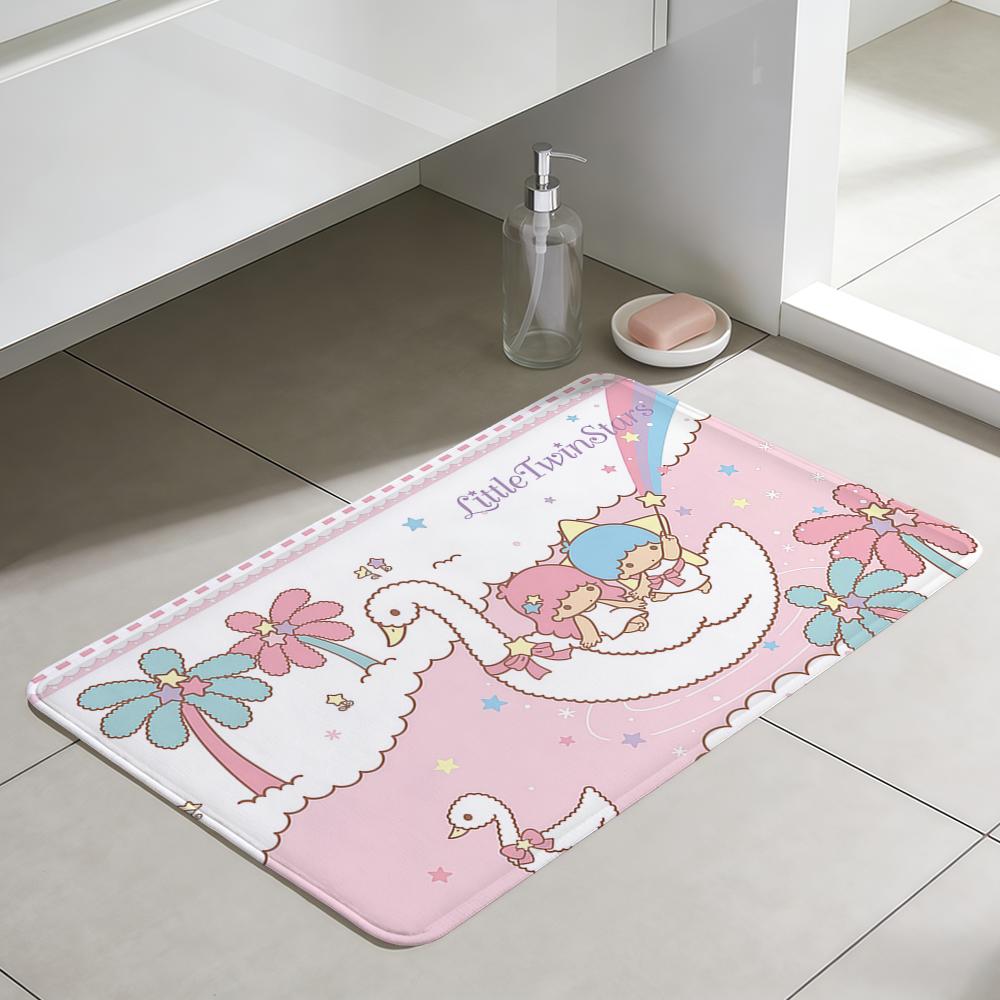 kawaii l-Little twin stars sro hogar Bedside Rug Kitchen Bath Floor Mat Hallway Balcony Carpet Entrance Doormat Decor Home