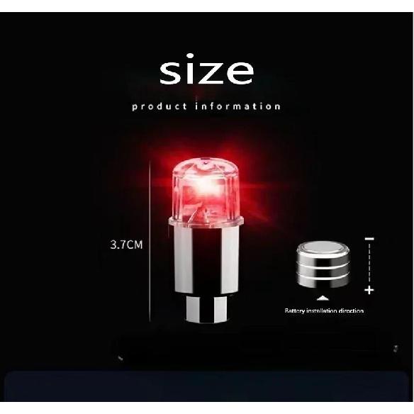 LED Tire Lights Cap Car Tire Valve Cap Lights Multi-Color Flash Durable For Car Moto Bicycles Electric Vehicles Tire Valve Cap Valve Stems 1